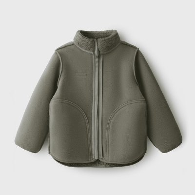 Leokid Fleecová bunda Theo - Vetiver Green vel. 122 - obrázek