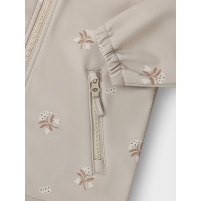 Leokid Softshellová bunda Lake - Silver Cloud Flower, vel. 98 - obrázek