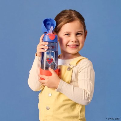 b.box Lahev na pití s brčkem 600 ml - Superman - obrázek