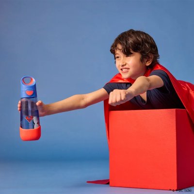 b.box Lahev na pití s brčkem 600 ml - Superman