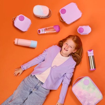 b.box Lahev na pití s brčkem 600 ml - Sugar Plum - obrázek