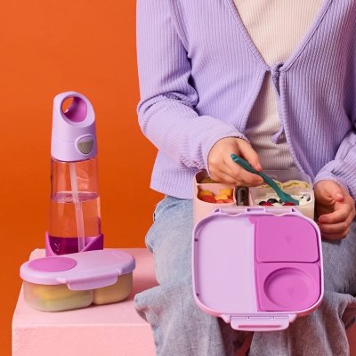 b.box Lahev na pití s brčkem 600 ml - Sugar Plum - obrázek