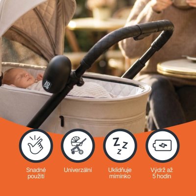 Zopa Bobby Přenosné houpadlo kočárku nabíjecí - Black - obrázek