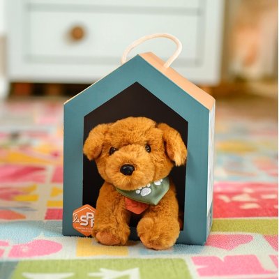 DouDou et Compagnie Plyšový pejsek 16 cm - Světle hnědý