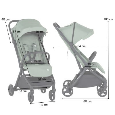 Petite&Mars Flip Sportovní kočárek - Matcha Green - obrázek