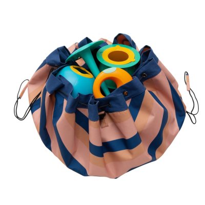 Play & Go Noomad Outdoor Hrací deka/Vak na hračky - Mokka Stripes - obrázek