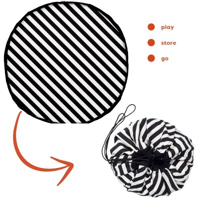 Play & Go Noomad Original Hrací deka/Vak na hračky - Stripes Black - obrázek