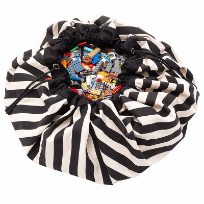 Play & Go Noomad Original Hrací deka/Vak na hračky - Stripes Black - obrázek