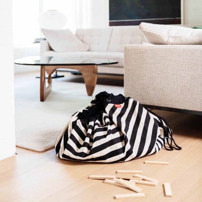 Play & Go Noomad Original Hrací deka/Vak na hračky - Stripes Black