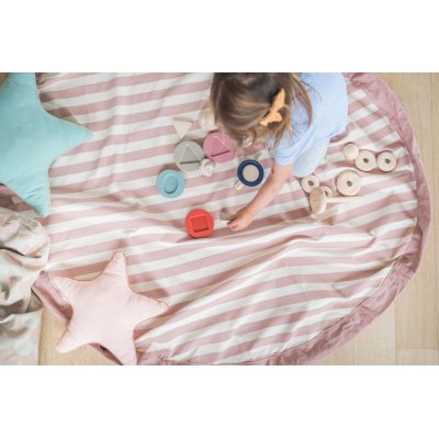 Play & Go Noomad Original Hrací deka/Vak na hračky - Stripes Pink - obrázek