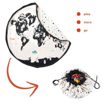 Play & Go Noomad Original Hrací deka/Vak na hračky - Worldmap - obrázek