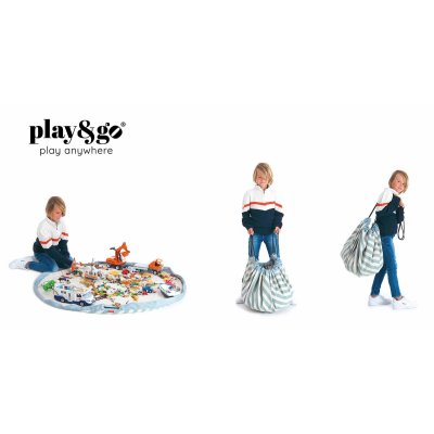 Play & Go Noomad Original Hrací deka/Vak na hračky - Stripes Green - obrázek