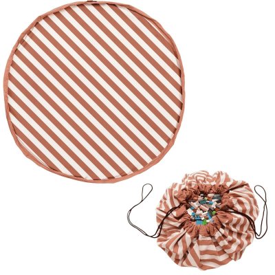 Play & Go Noomad Original Hrací deka/Vak na hračky - Stripes Brown - obrázek
