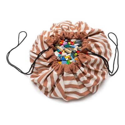 Play & Go Noomad Original Hrací deka/Vak na hračky - Stripes Brown - obrázek