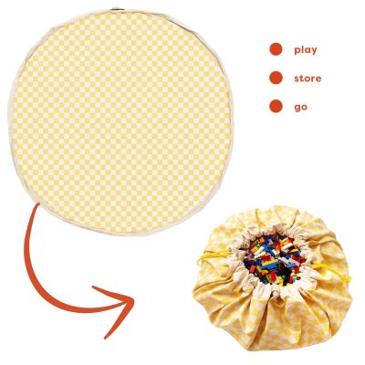Play & Go Noomad Original Hrací deka/Vak na hračky - Vichy Yellow - obrázek