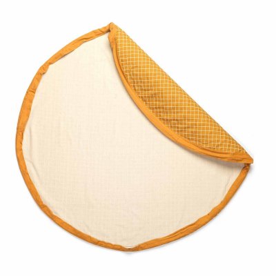 Play & Go Noomad Original Hrací deka/Vak na hračky Organic - Grid Mustard - obrázek