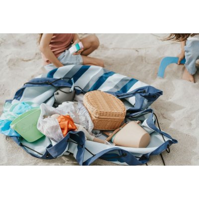 Play & Go Noomad Outdoor Hrací deka/Vak na hračky - Blue/Green Stripes - obrázek