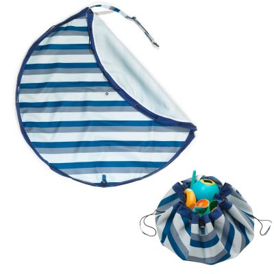 Play & Go Noomad Outdoor Hrací deka/Vak na hračky - Blue/Green Stripes - obrázek