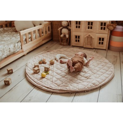 Play & Go Noomad Soft Hrací deka/Vak na hračky - Stripes Brown - obrázek