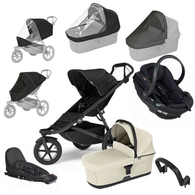 Thule Urban Glide 3 Kompletní kočárek + Autosedačka BeSafe + Základna + Příslušenství - Black/Beige