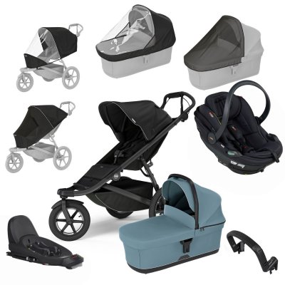 Thule Urban Glide 3 Kompletní kočárek + Autosedačka BeSafe + Základna + Příslušenství - Black/Blue