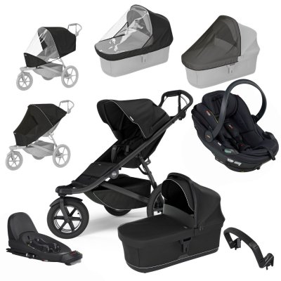 Thule Urban Glide 3 Kompletní kočárek + Autosedačka BeSafe + Základna + Příslušenství - Black