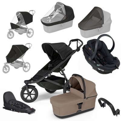 Thule Urban Glide 3 Kompletní kočárek + Autosedačka BeSafe + Základna + Příslušenství - Black/Taupe