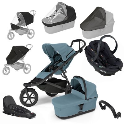 Thule Urban Glide 3 Kompletní kočárek + Autosedačka BeSafe + Základna + Příslušenství - Mid Blue