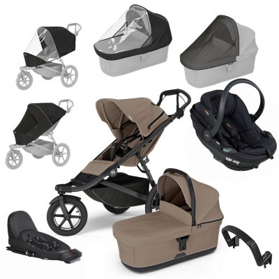 Thule Urban Glide 3 Kompletní kočárek + Autosedačka BeSafe + Základna + Příslušenství - Tinted Taupe