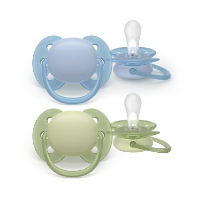 Philips AVENT Šidítko Ultrasoft 0 - 6 m - Chlapec, 2 ks