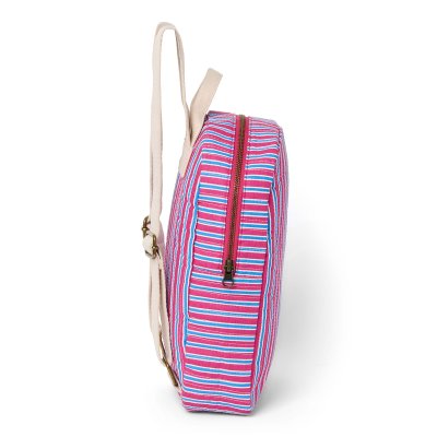Studio Noos Dětský batůžek Mini Poplin - Raspberry Striped - obrázek