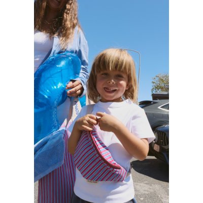 Studio Noos Dětská Crossbody ledvinka Poplin - Raspberry Striped - obrázek