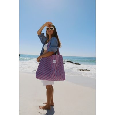 Studio Noos Taška Mom Bag Poplin - Raspberry Striped - obrázek