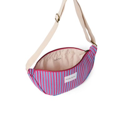 Studio Noos Crossbody ledvinka Poplin - Rapberry Striped - obrázek
