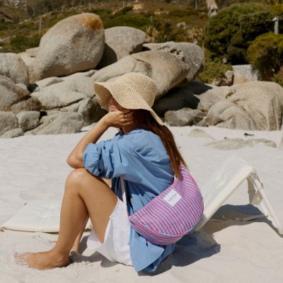 Studio Noos Crossbody ledvinka Poplin - Rapberry Striped