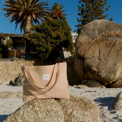 Studio Noos Taška Mom Bag Poplin - Butter Yellow Striped