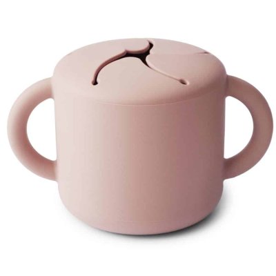 Mushie Silikonový hrnek na snack - Blush