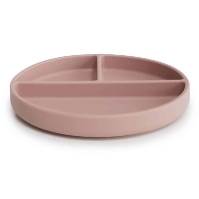 Mushie Silikonový dělený talíř s přísavkou - Blush - obrázek