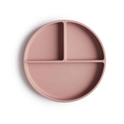 Mushie Silikonový dělený talíř s přísavkou - Blush