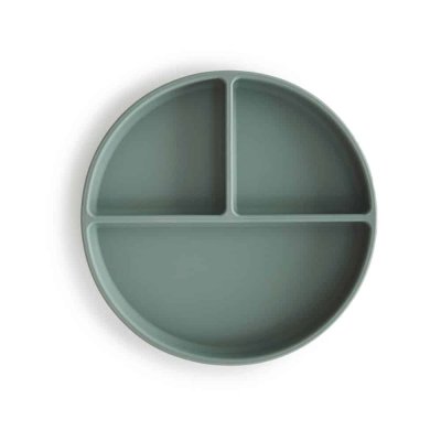 Mushie Silikonový dělený talíř s přísavkou - Cambridge Blue