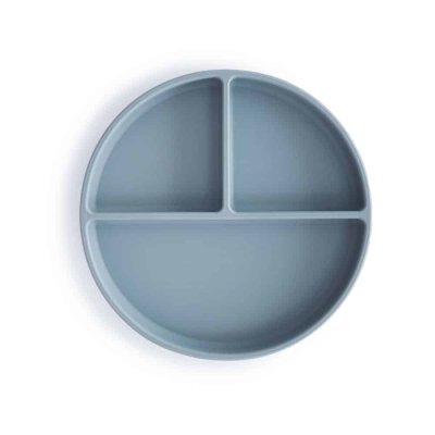 Mushie Silikonový dělený talíř s přísavkou - Powder Blue