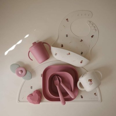 Mushie Silikonový bryndák - Fairy Mice - obrázek