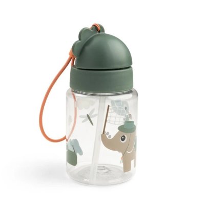 Done by Deer Láhev s brčkem Tiny Trails 280 ml - Zelená
