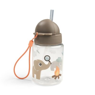 Done by Deer Láhev s brčkem Tiny Trails 280 ml - Písková - obrázek