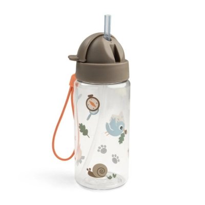 Done by Deer Láhev s brčkem Tiny Trails 350 ml - Písková - obrázek