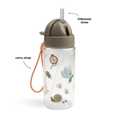 Done by Deer Láhev s brčkem Tiny Trails 350 ml - Písková - obrázek