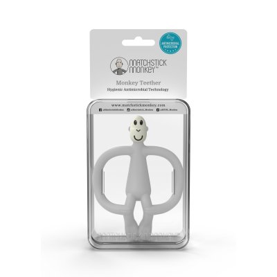 Matchstick Monkey Kousátko a zubní kartáček bez ocasu - Cool Grey - obrázek