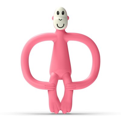 Matchstick Monkey Kousátko a zubní kartáček bez ocasu - Pink - obrázek