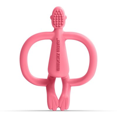 Matchstick Monkey Kousátko a zubní kartáček bez ocasu - Pink - obrázek