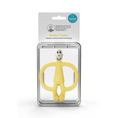 Matchstick Monkey Kousátko a zubní kartáček bez ocasu - Yellow - obrázek